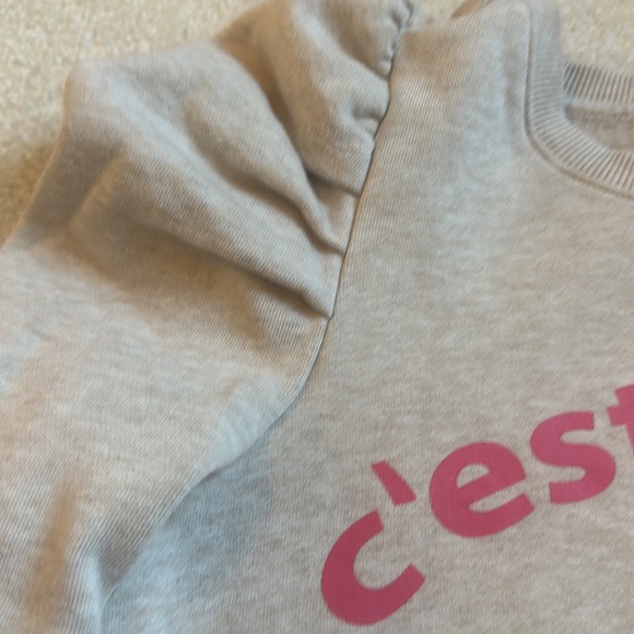 Janie and Jack girls sweatsuit set. C’est la vie - Picture 2 of 8